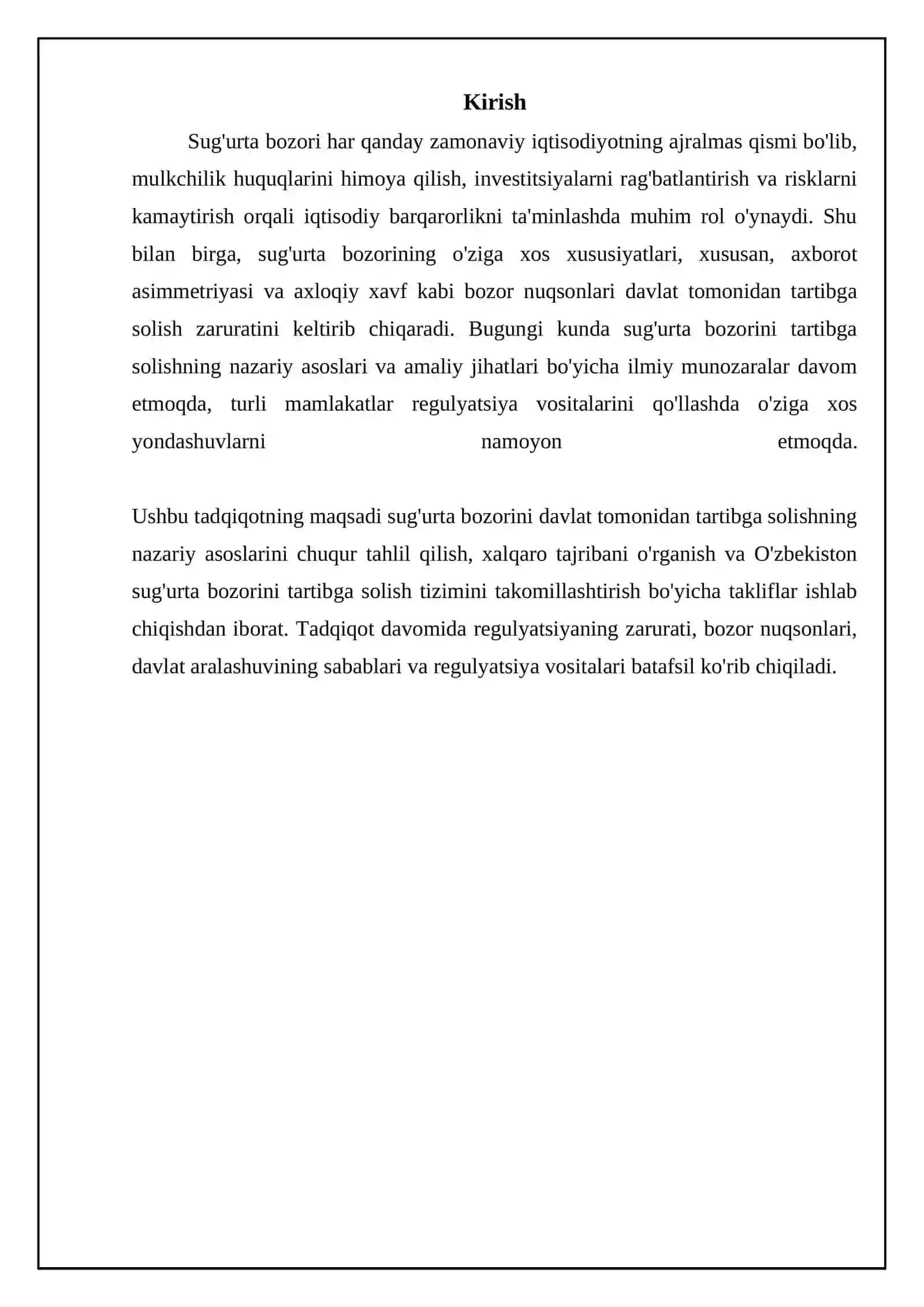 Sug'urta bozorini davlat tomonidan tartibga solish zarurati va asoslari 3