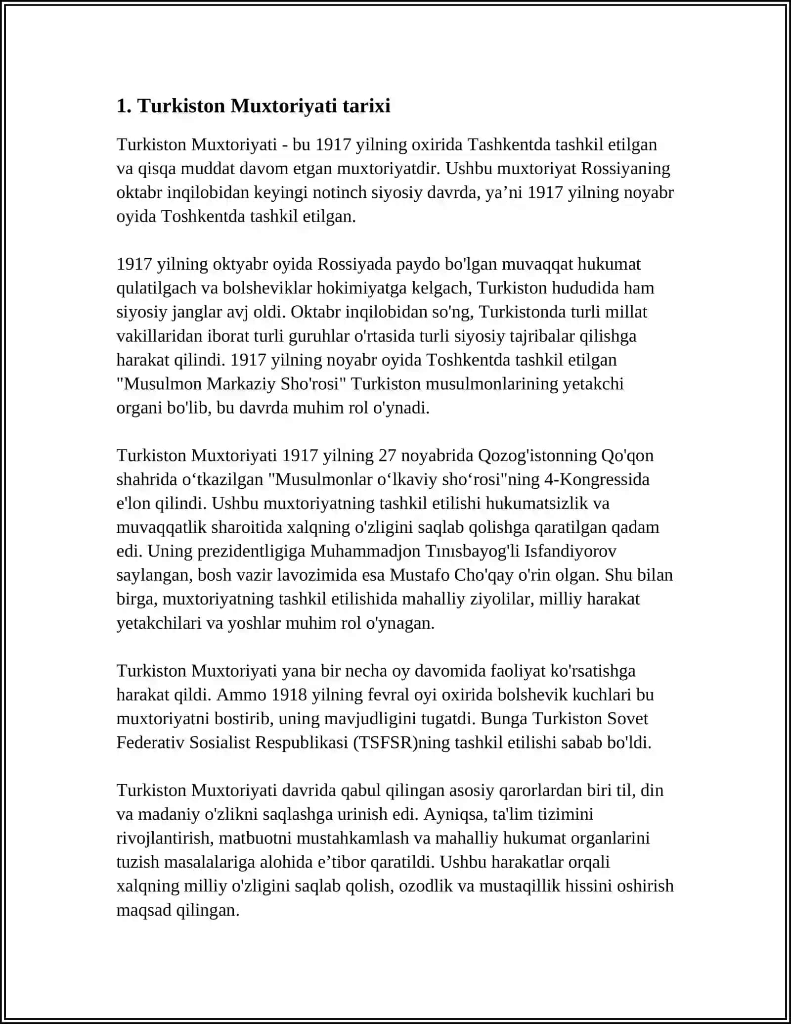 Turkiston Muxtoriyati 3