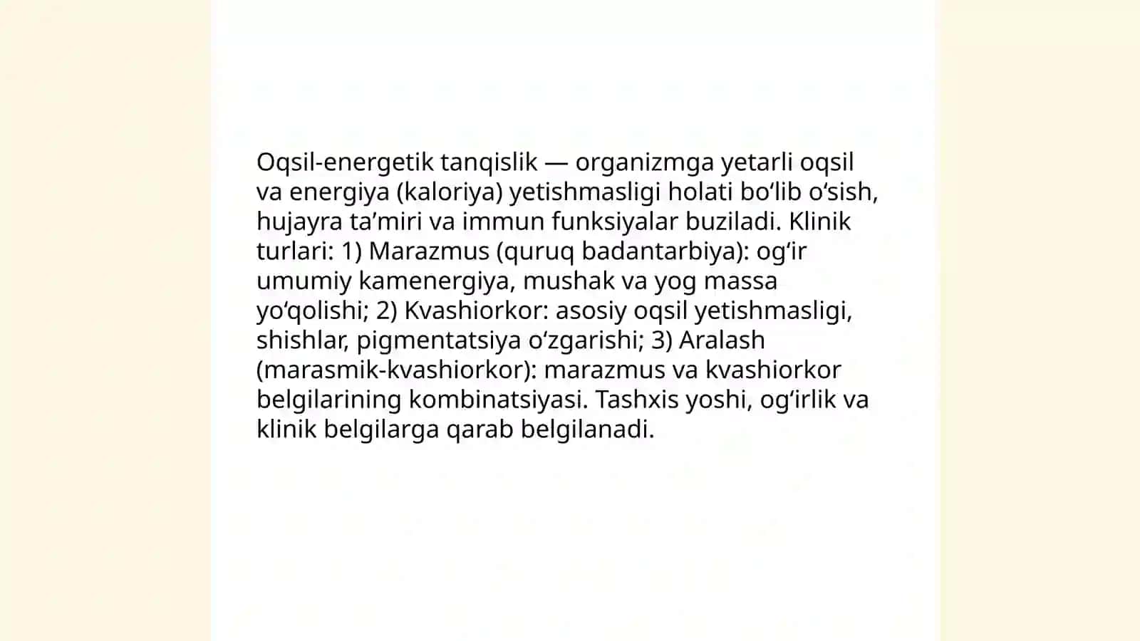 Oqsil - energetik tanqislik 3