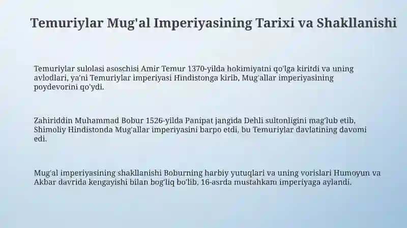 Temuriylar Mug'al Imperiyasining Tarixi va Shakllanishi 3