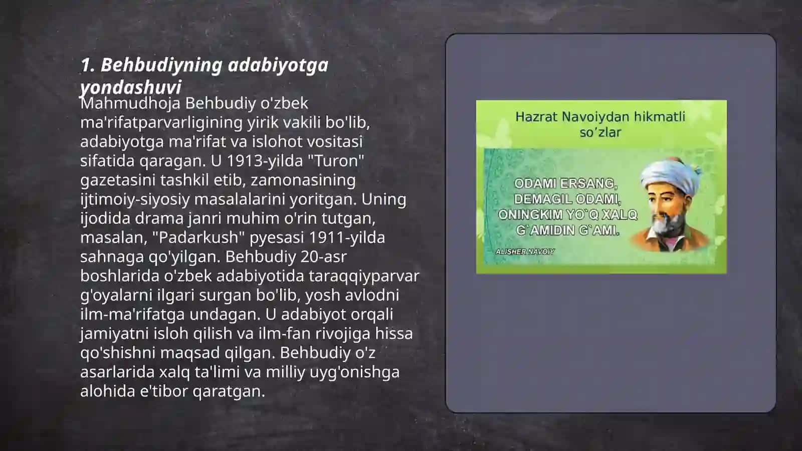 Behbudiyning adabiyot haqidagi maqolalari 3