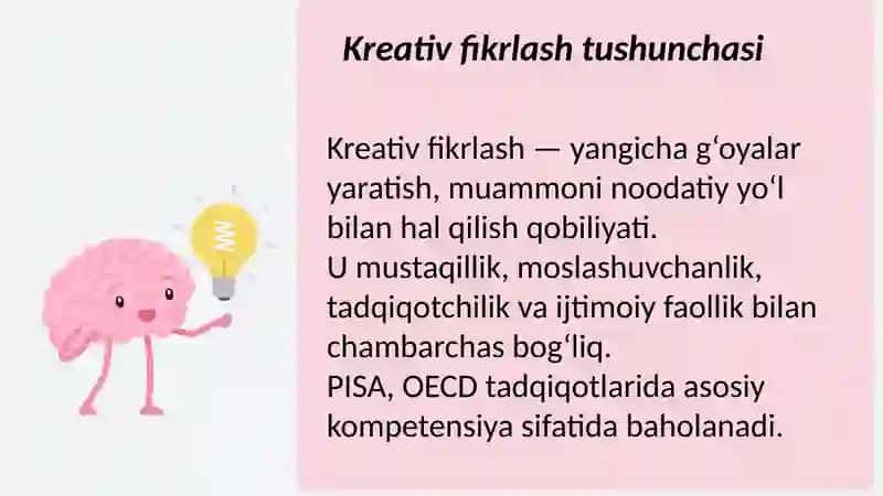 Kreativ fikrlashning kompetensiyaviy modeli 3