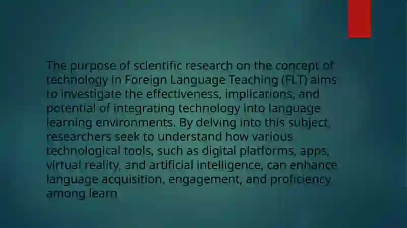 The concept of technology in FLT 3