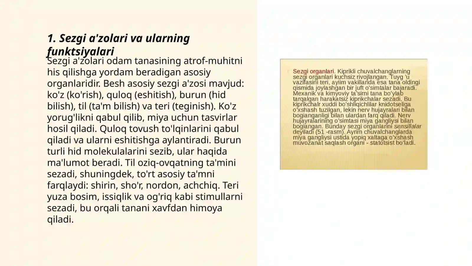 Sezgi azolarining boshqarilishi 3
