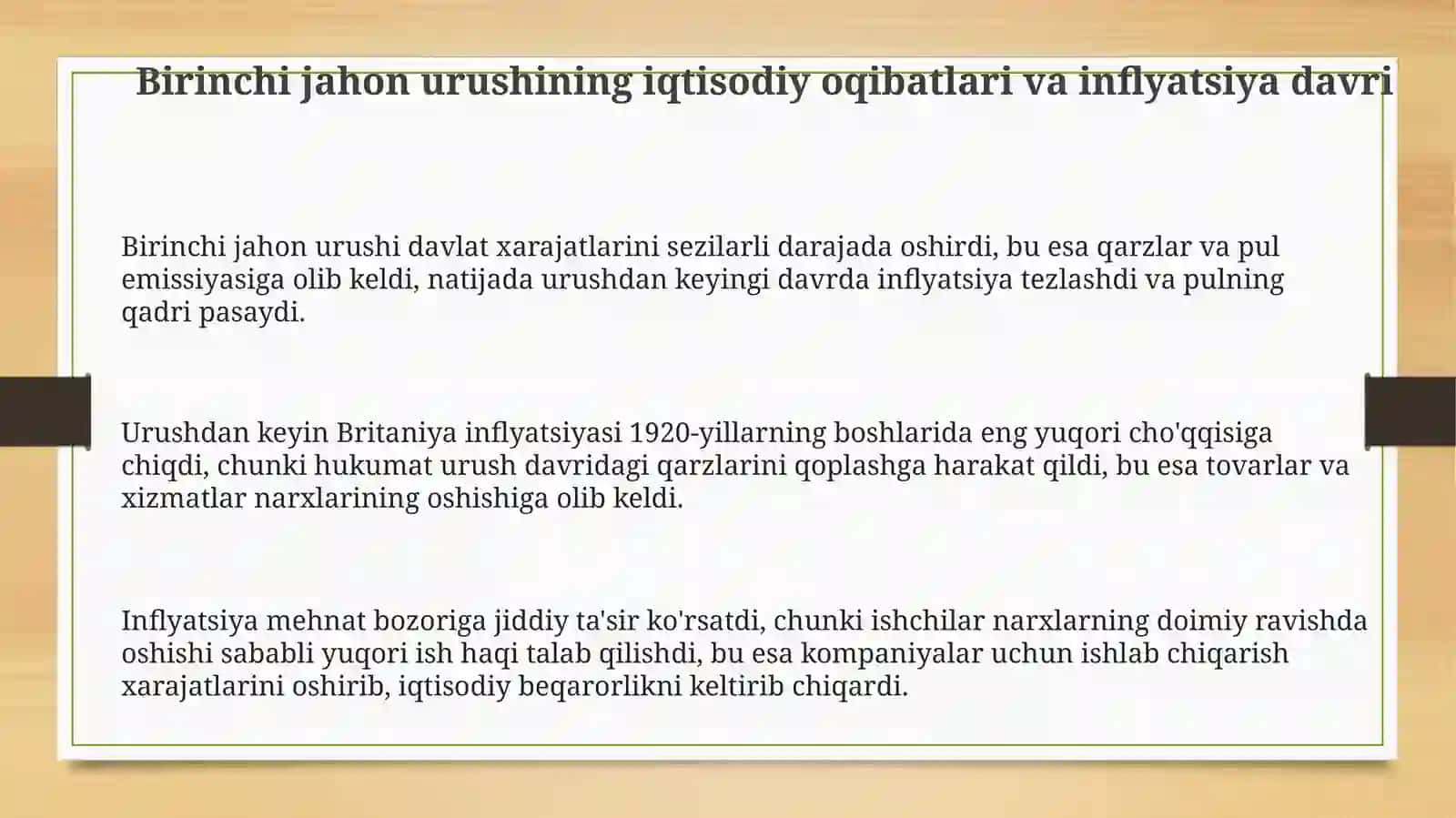 Birinchi va Ikkinchi Jahon Urushlari O'rtasidagi Iqtisodiy O'zgarishlar 3