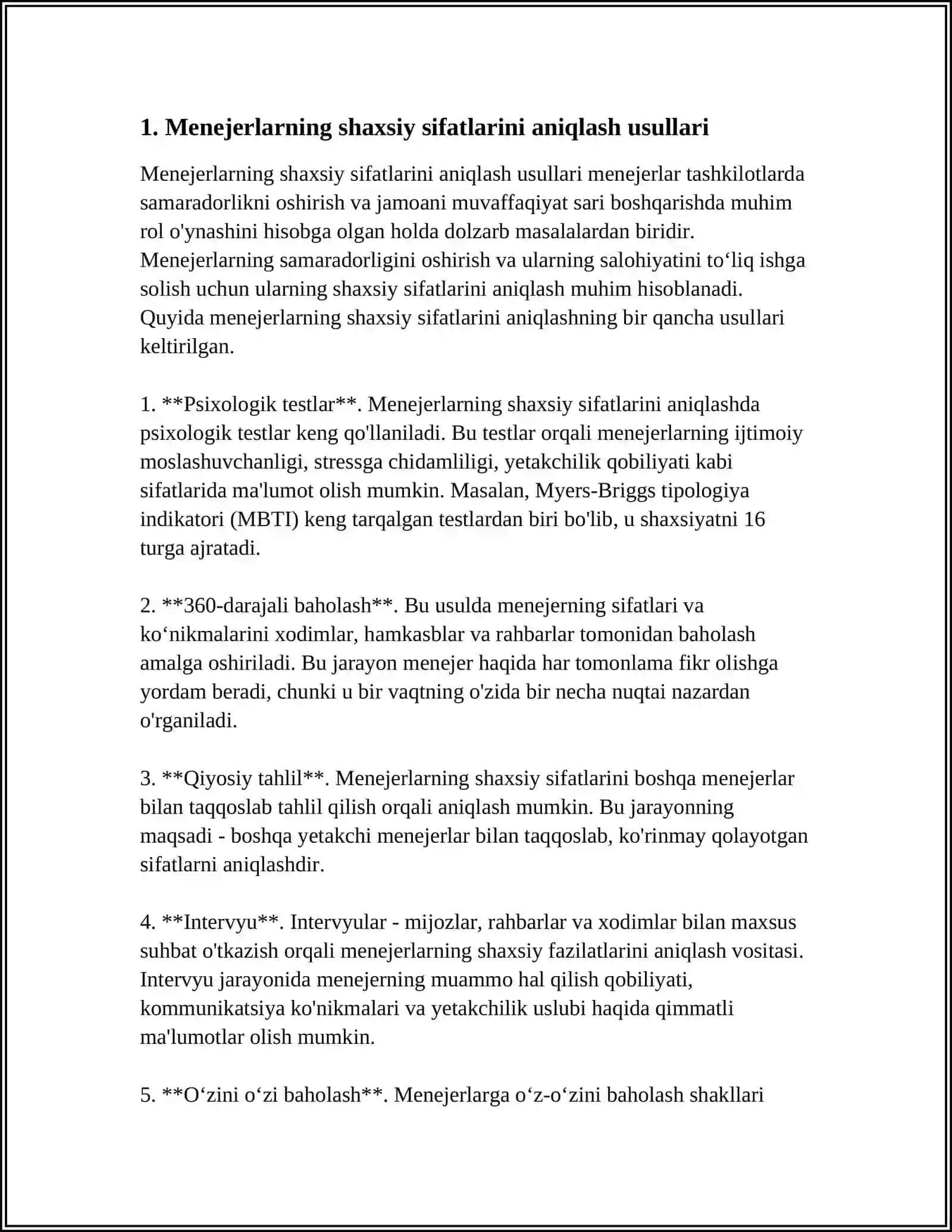ATTESTATSIYA MENEJERLARNING SHAXSIY VA ISHBILARMONLIK SIFATINI BAHOLASH USULI SIFATIDA 3