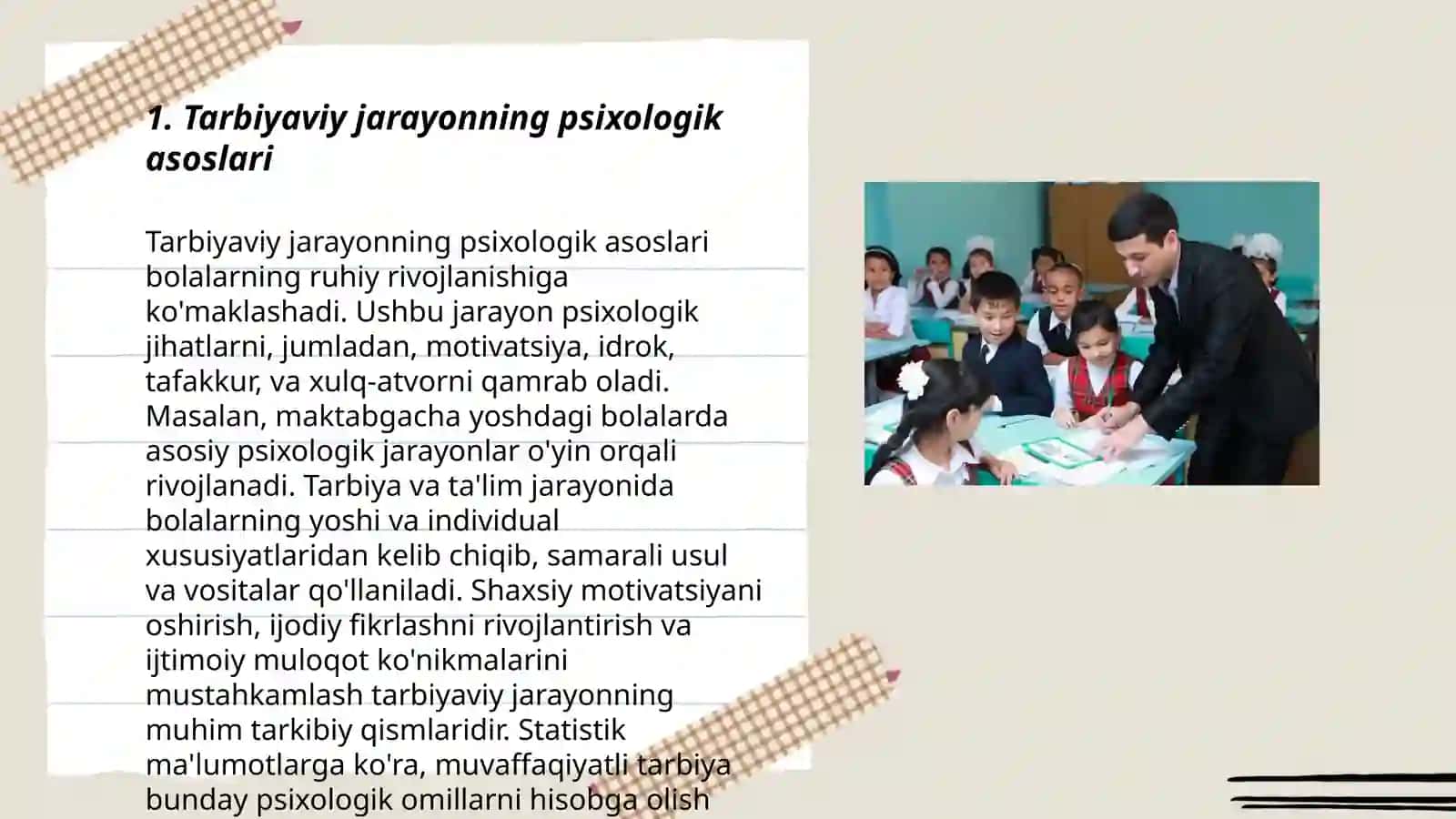 Tarbiya psixalogiyasi, maqsadi, vositalari va metodlari 3