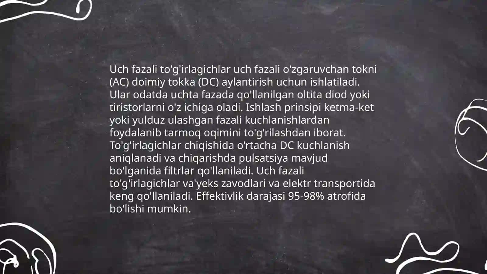 Uch fazali boshqariladigan to'g'irlagich sxemalari 3
