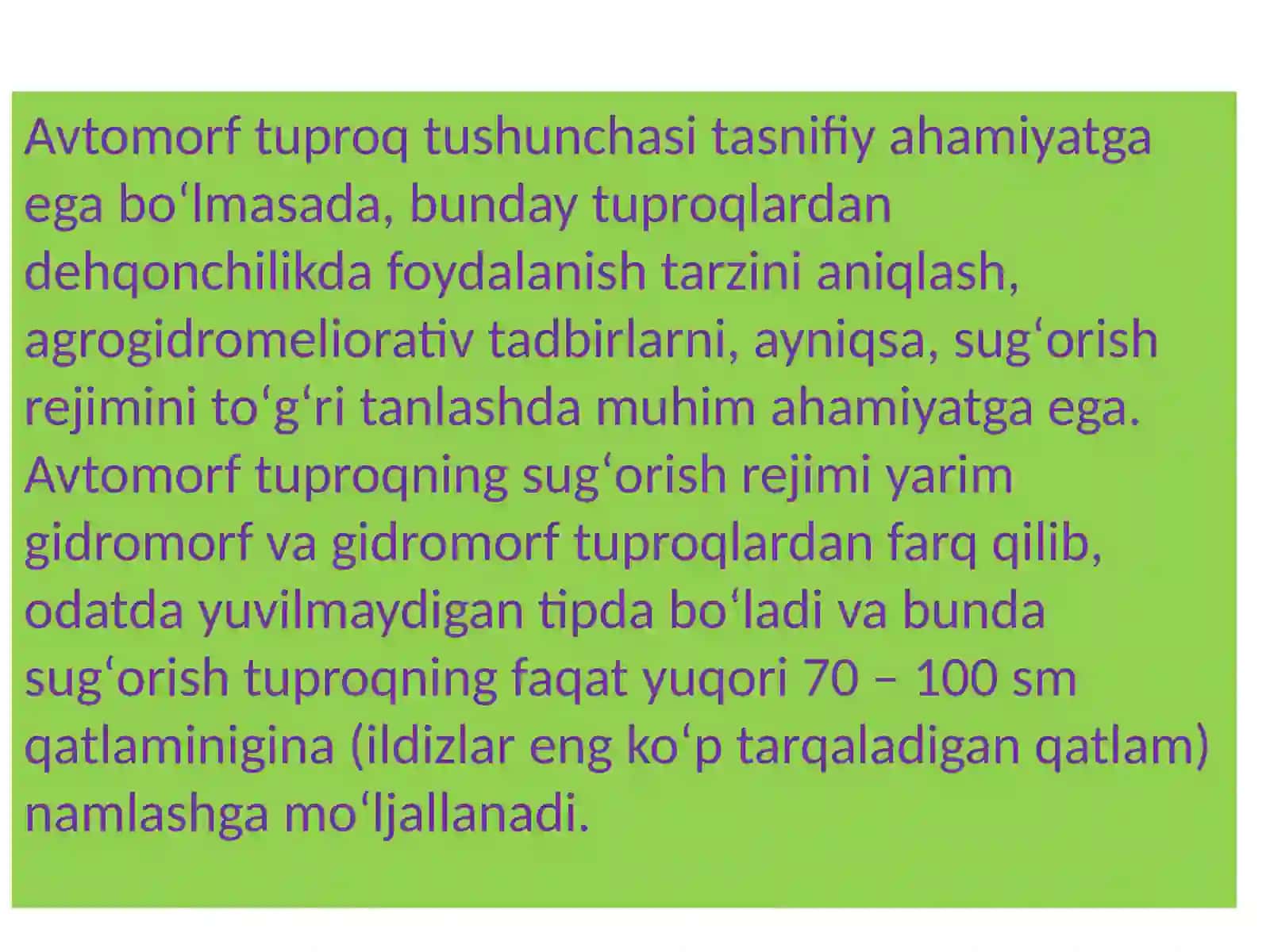 Avtomorf va gidromorf tuproqlar 3