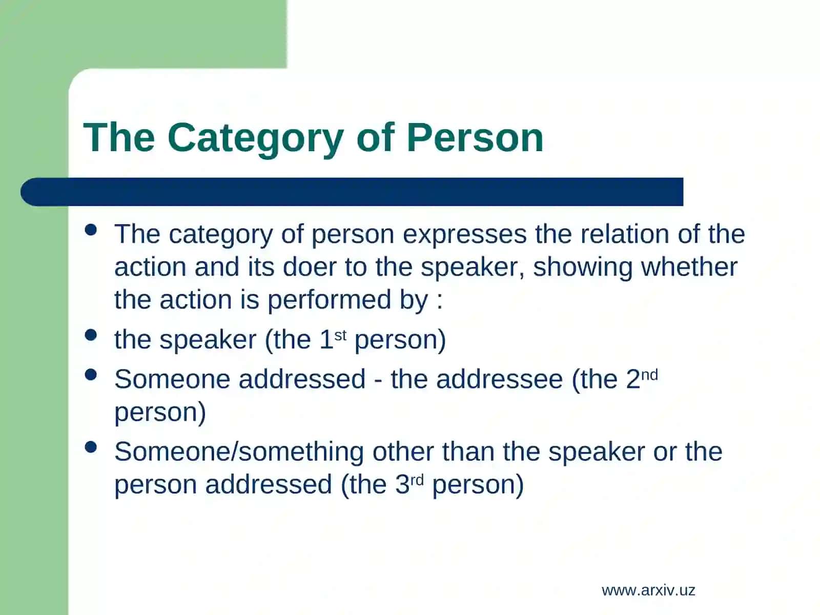 THE VERB CATEGORIES 3