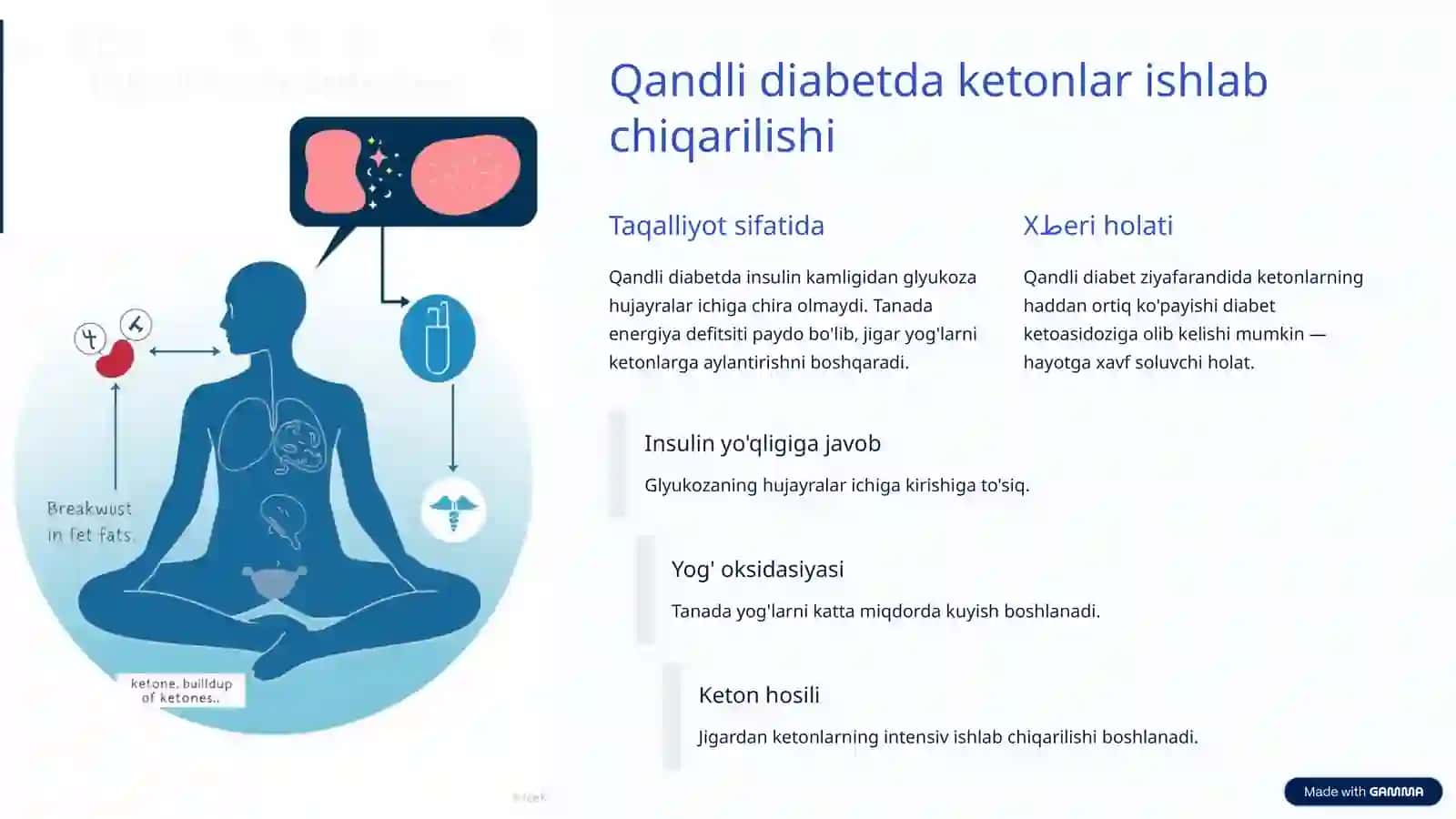 Qandli diabet, ochlik va ketonuriya/ketonemiya 3
