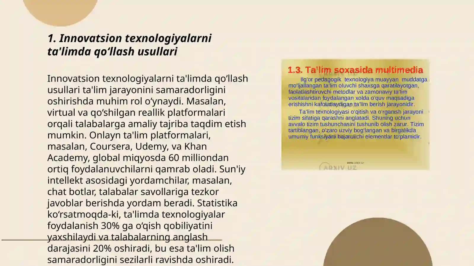 Innovatsiyalarni ta'lim jarayoniga tadbiq etishning tashkiliy pedagogik asoslari 3