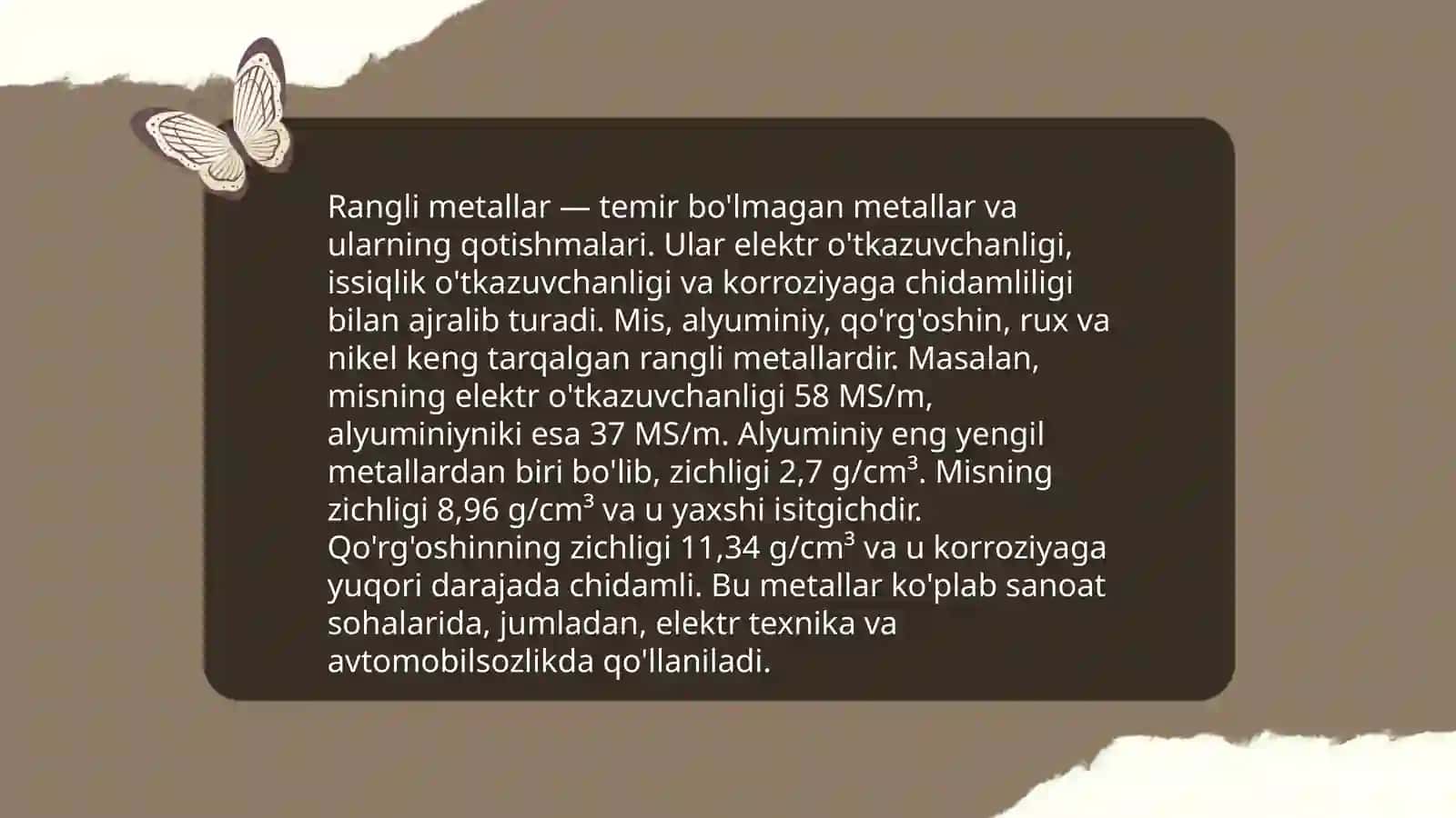 Rangli metallar; rux va mis ishlab chiqarish texnolaogiyalari 3