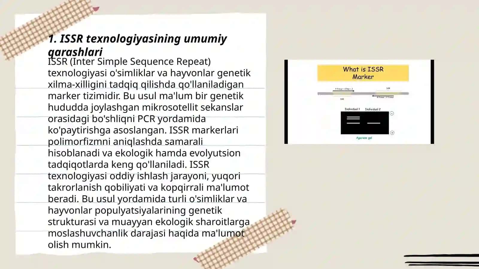 ISSR (Inter Simple Sequence Repeat) texnologiyasi 3
