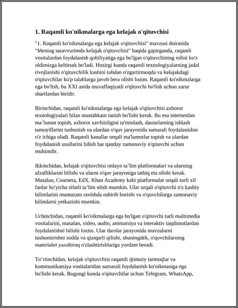 Mening Tasavurimda Kelajak O'qituvchisi 3