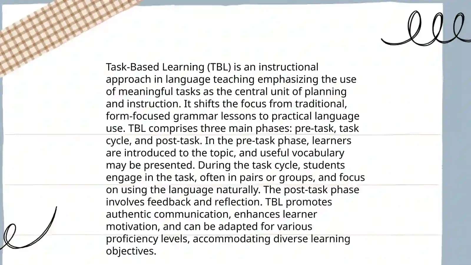 Task-Based Learning (TBL) 3
