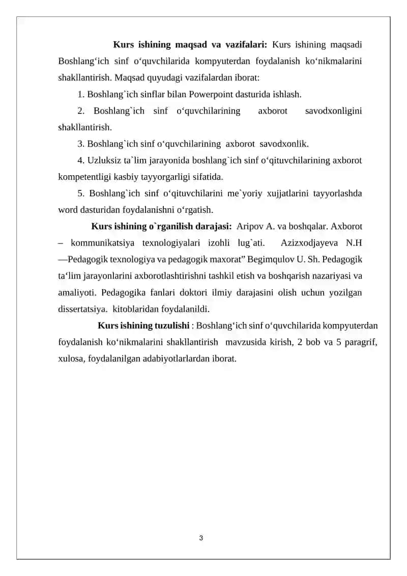 Boshlang'ich sinf oʻquvchilarining axborot komponentligi kasbiy tayyorgarligi 3