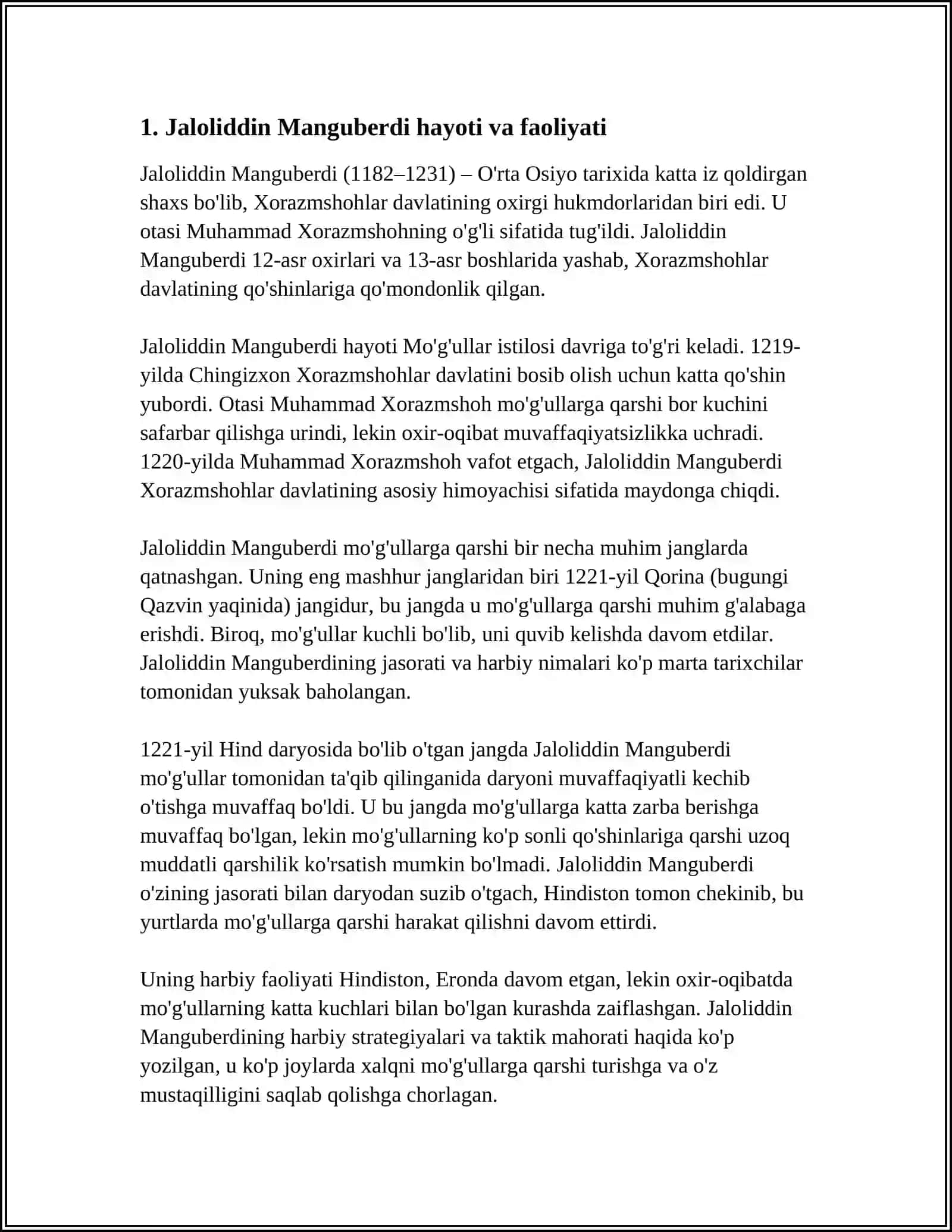 JALOLIDDIN MANGUBERDI VATAN HIMOYACHISI 3