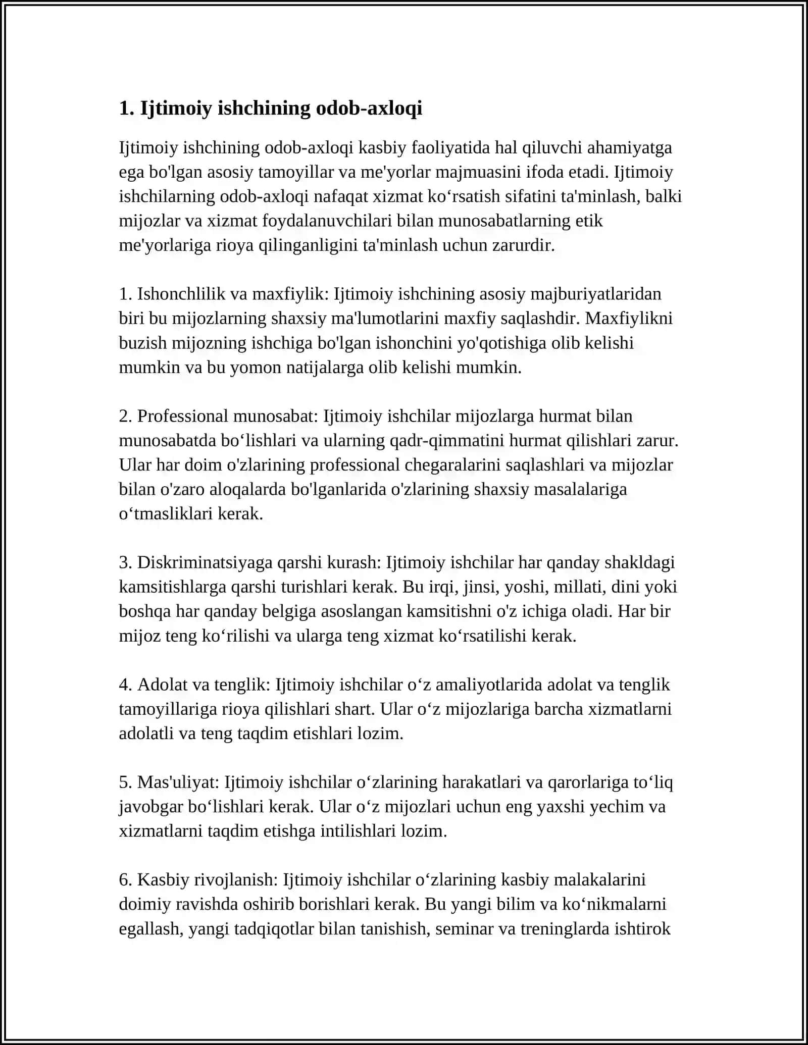 IJTIMOIY FANLAR FAKULTETI MUSTAQIL ISH 3