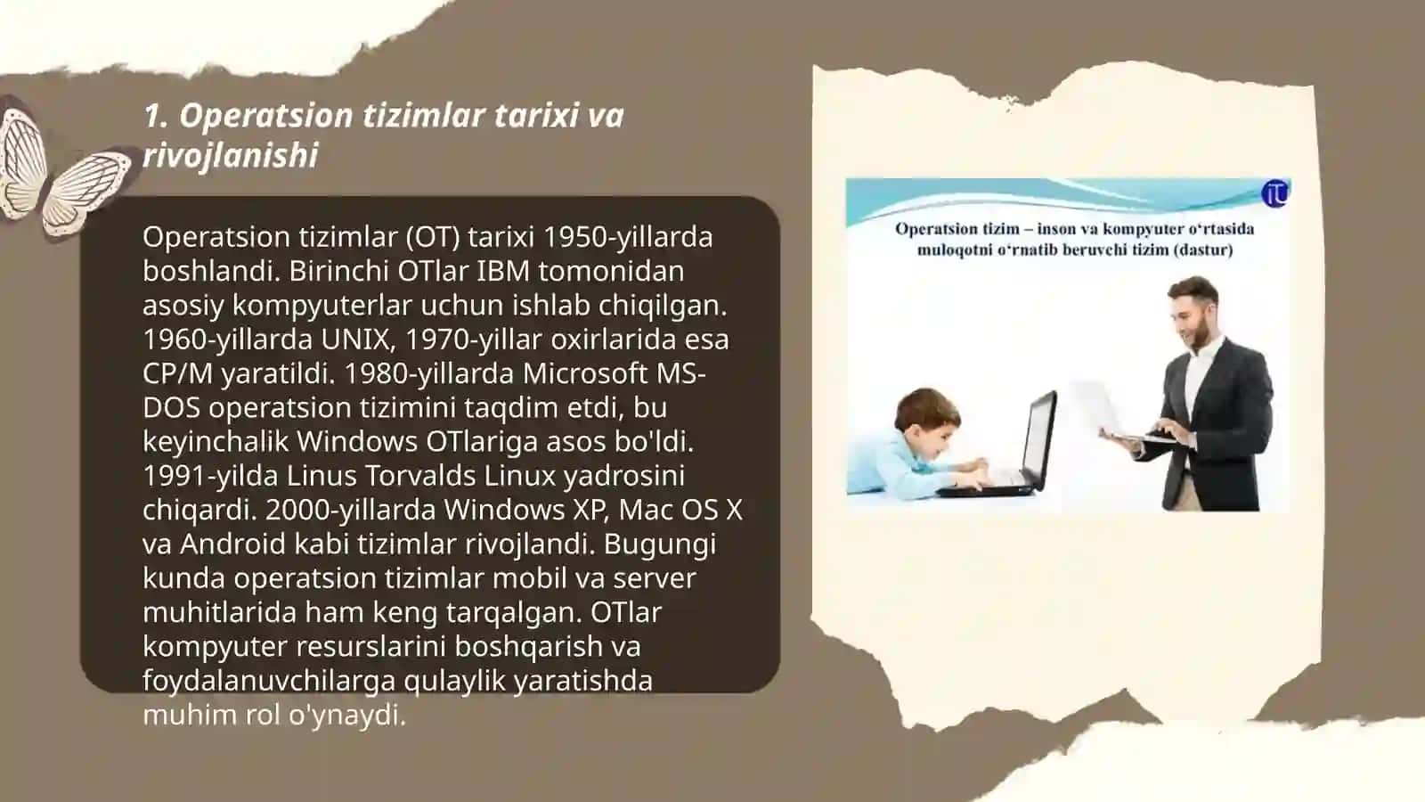Zamonaviy operatsion tizimlar va qobiq dasturlar to'g'risidagi umumiy ma'lumotlar 3