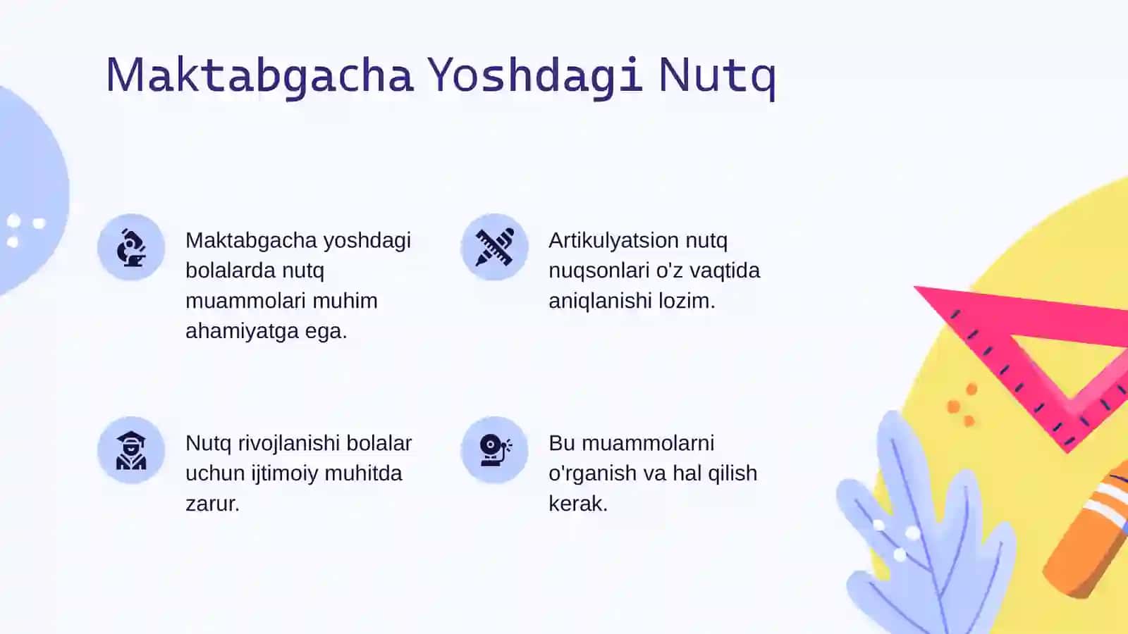 MAKTABGACHA YOSHDAGI BOLALARDA ARTIKULYATSION NUTQ NUQSONLAR 3