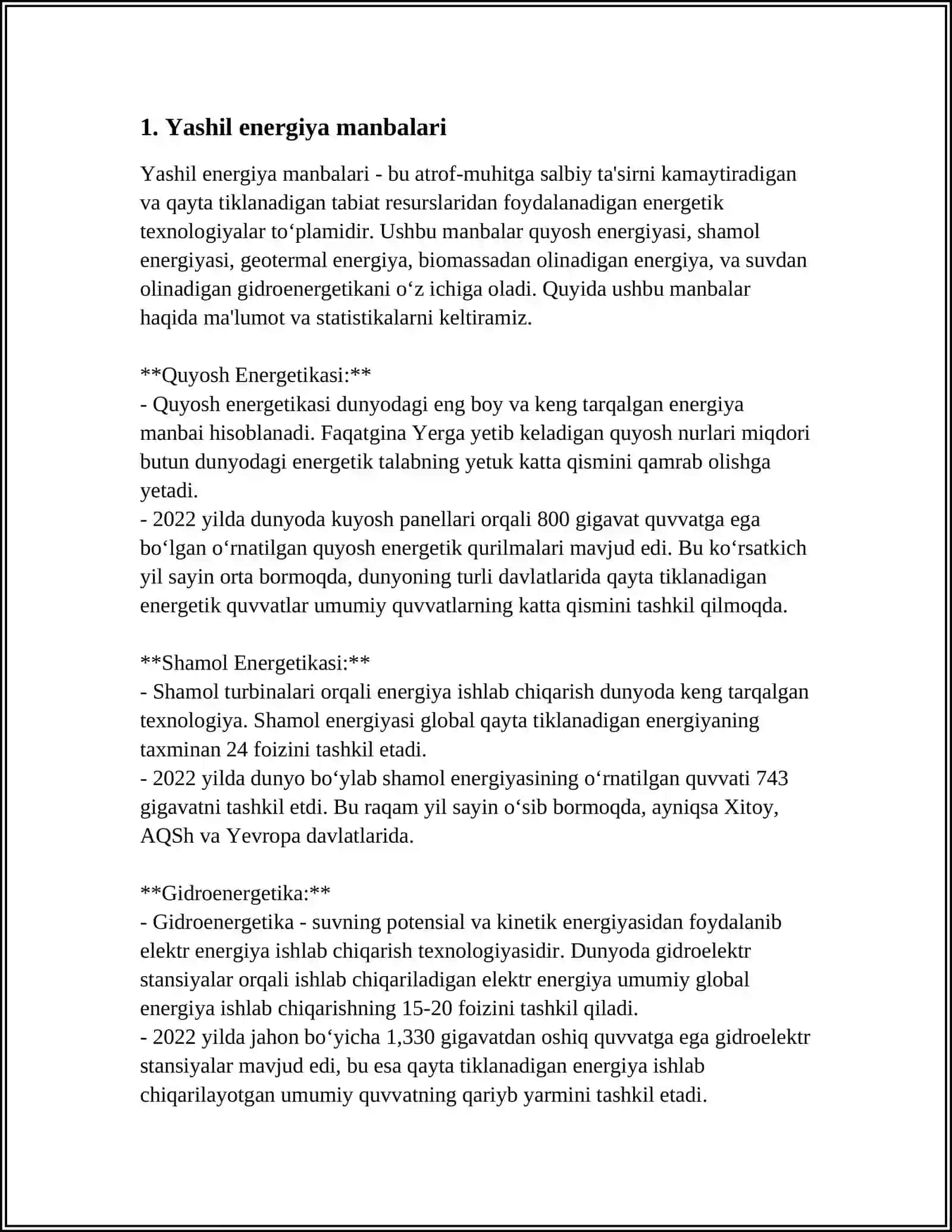 "YASHIL" IQTISODIYOTGA O'TISH STRATEGIYASI 3