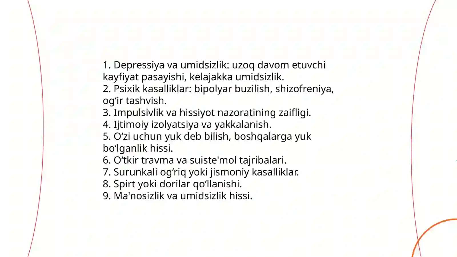 Suitsidal xulq - atvor motivlari 3