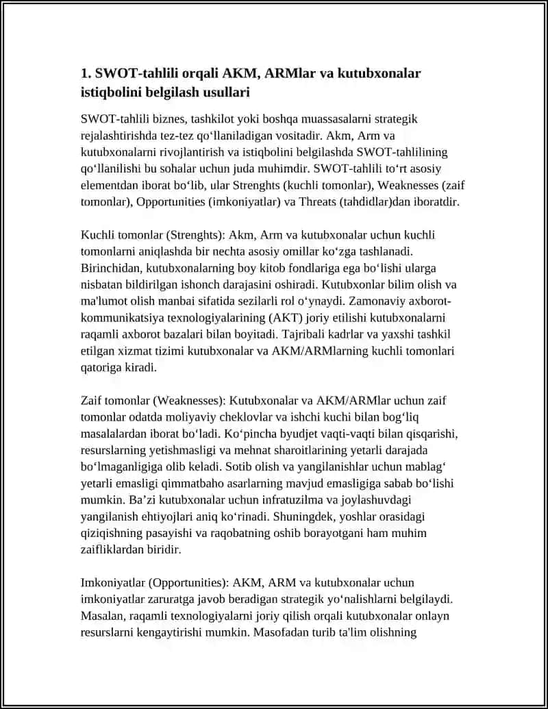 AKM, ARM LAR VA KUTUBXONALAR ISTIQBOLINI BELGILASH USULLARI VA TURLARI 3