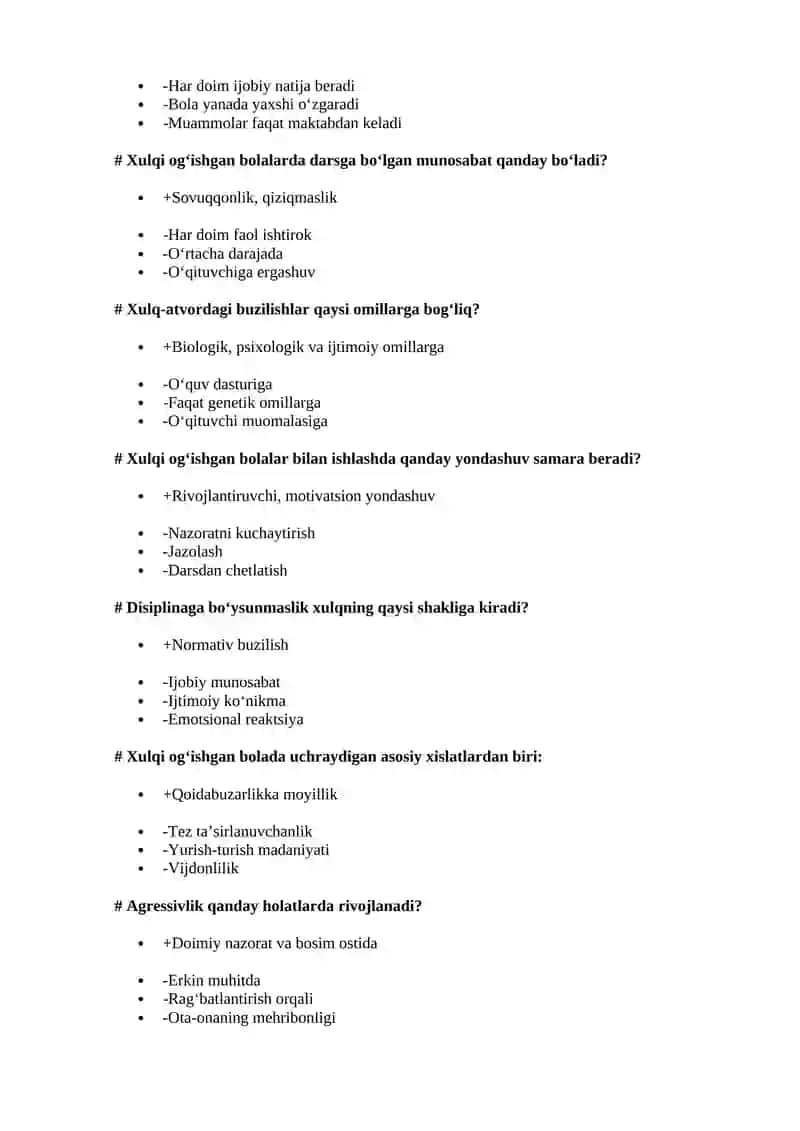Xulqi og‘ishgan bolalar psixologiyasi 3