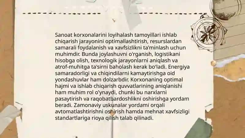 Sanoat korxonalarini loyihalash 3