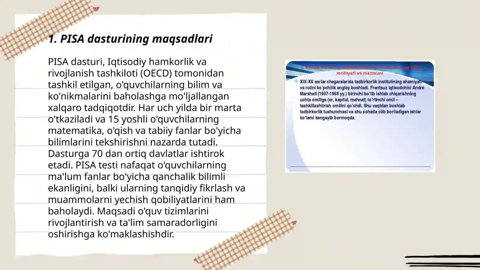 PISA xalqaro baholash dasturi mazmun va mohiyati 3