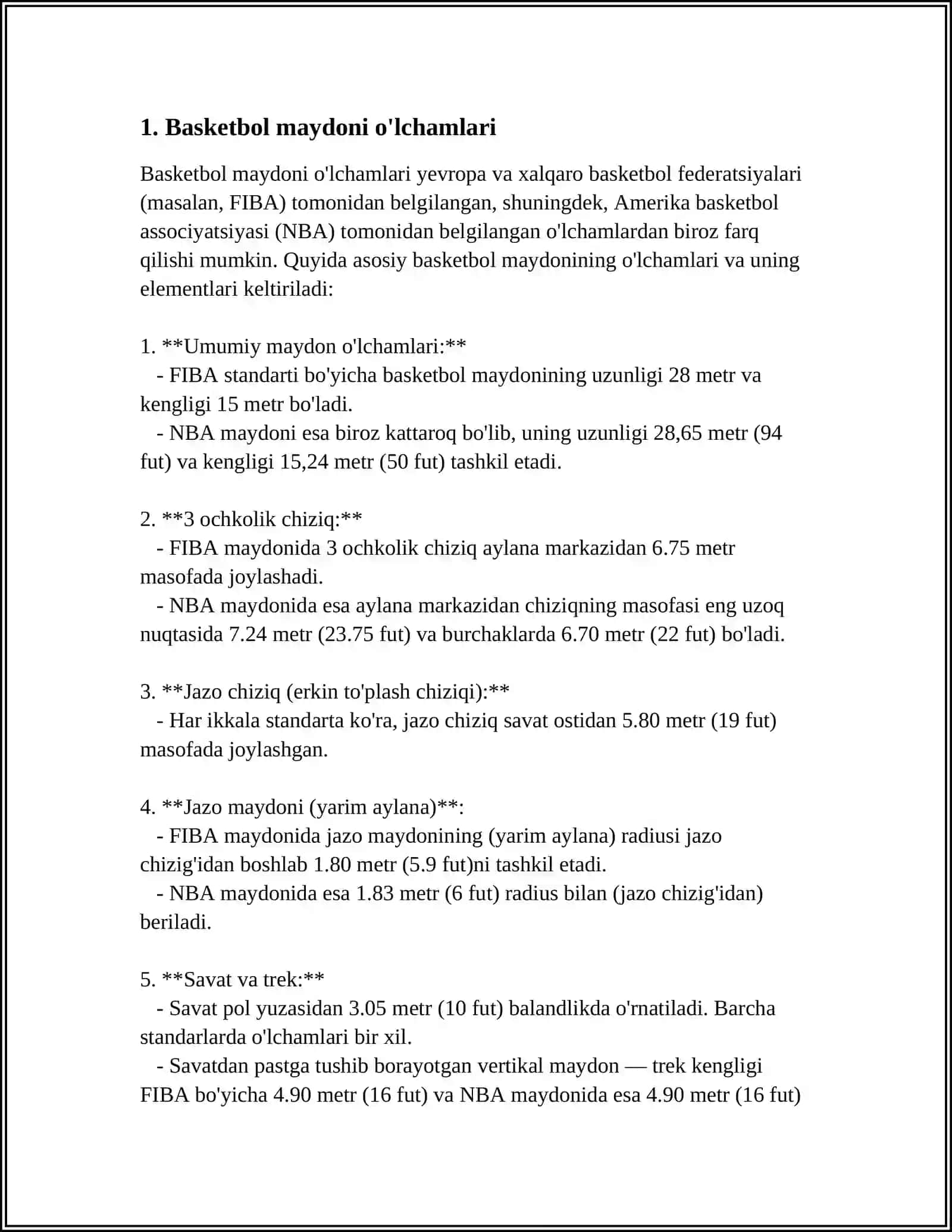 BASKETBOL SPORT ÔYINI QOIDALARI 3