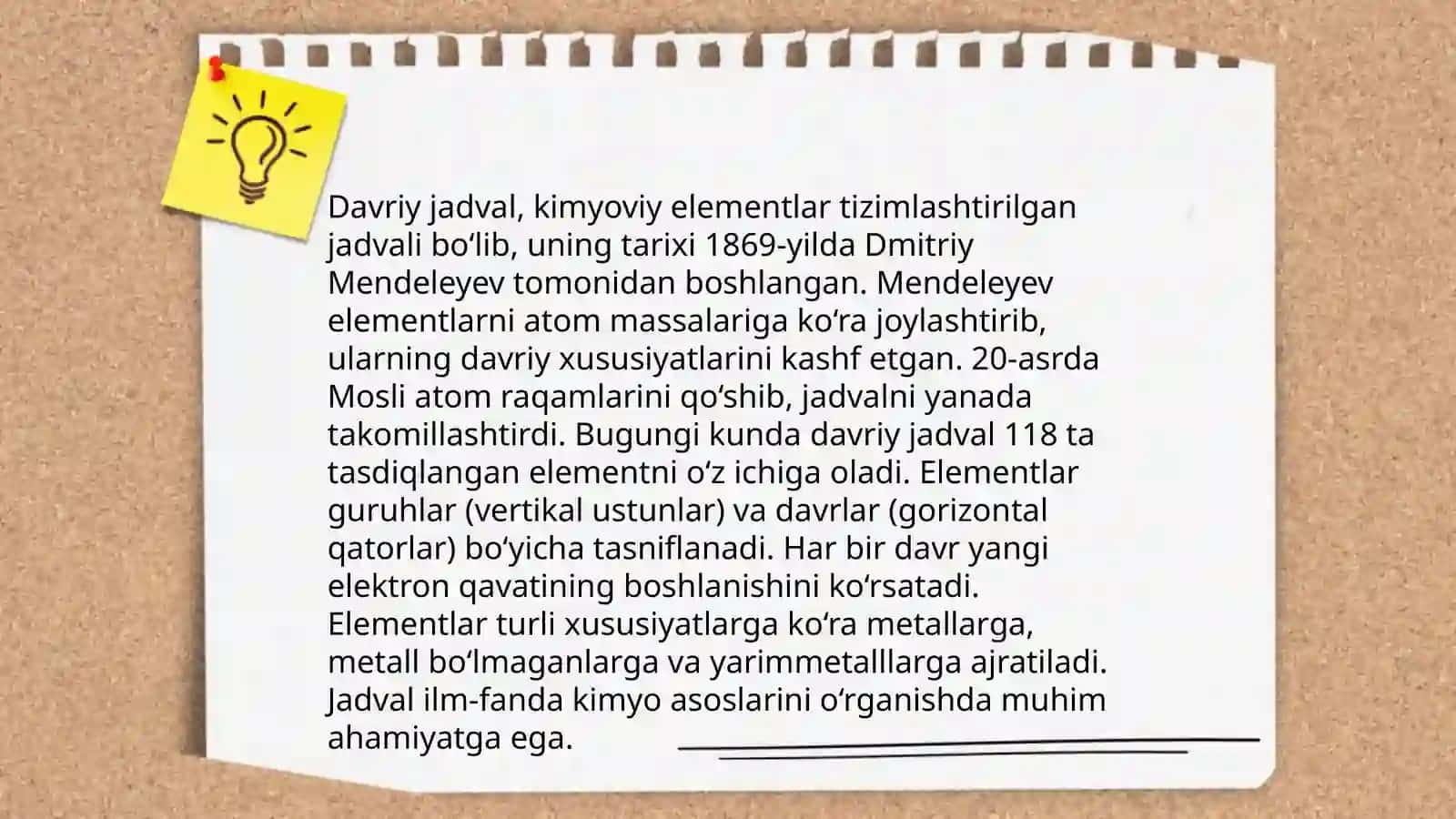 Davriy sistema va D.I.Mendeleyevning kimyoviy elementlar davriy sistemasi 3