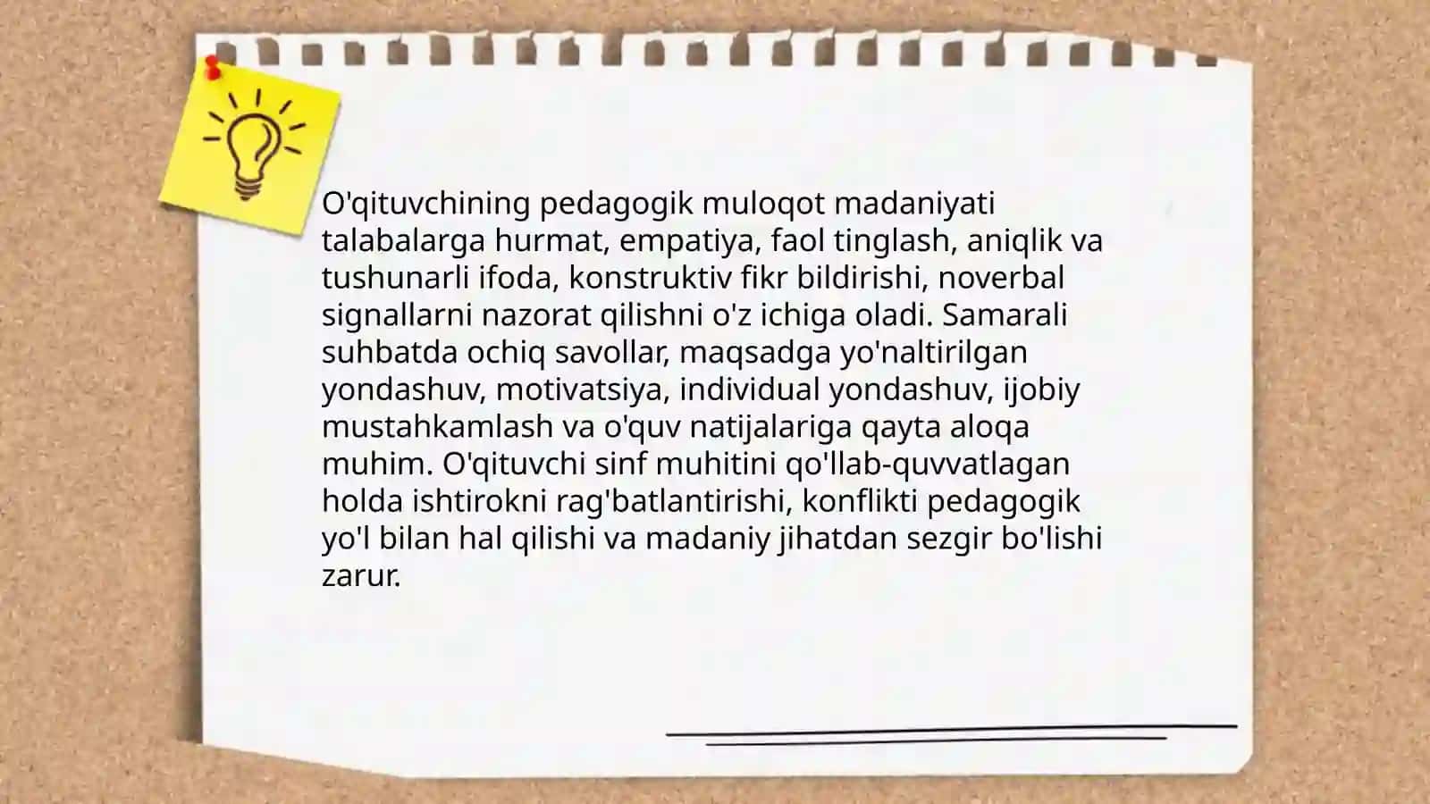 O'qituvchining faoliyatida muloqot madaniyati va psixologiyasi 3