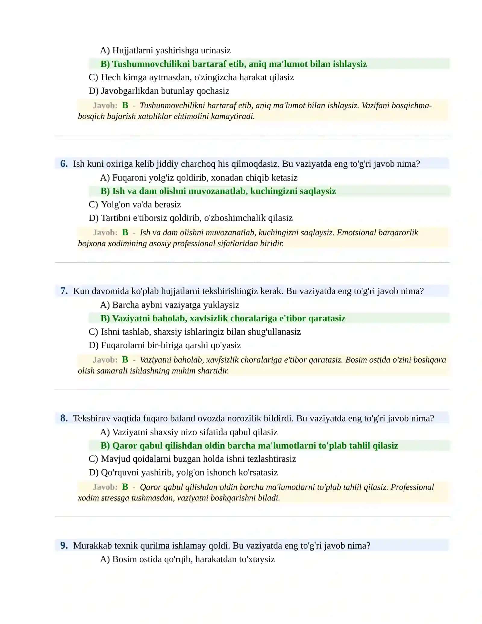 BOJXONA XIZMATIGA ISHGA KIRISH PSIXOLOGIK SINOV Testlari 3