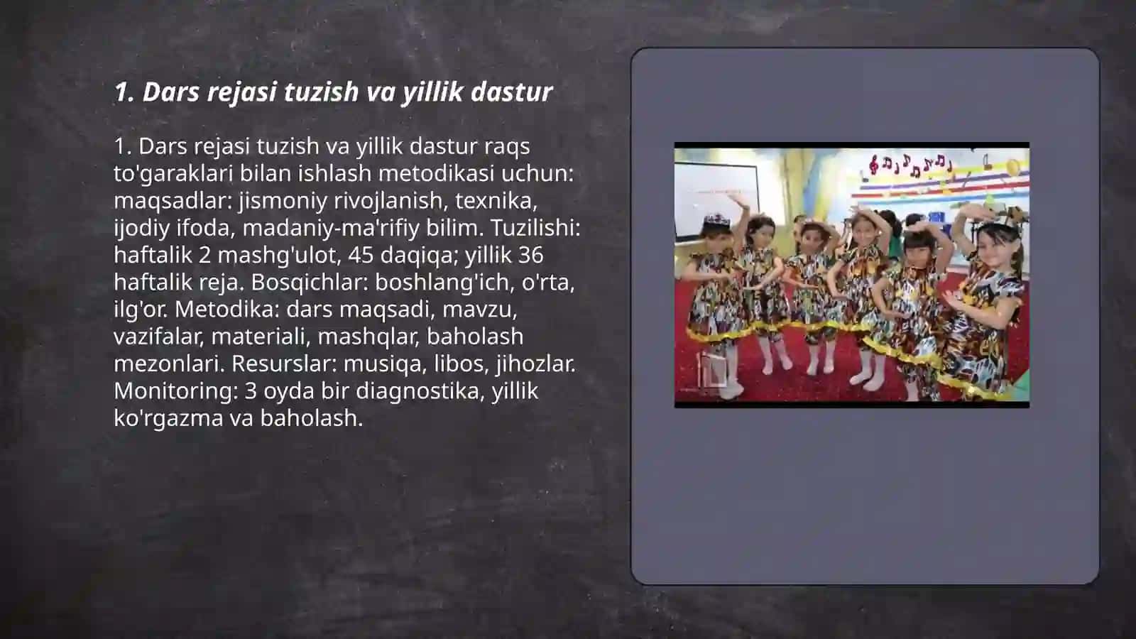 Raqs to'garaklari bilan ishlash metodikasi 3
