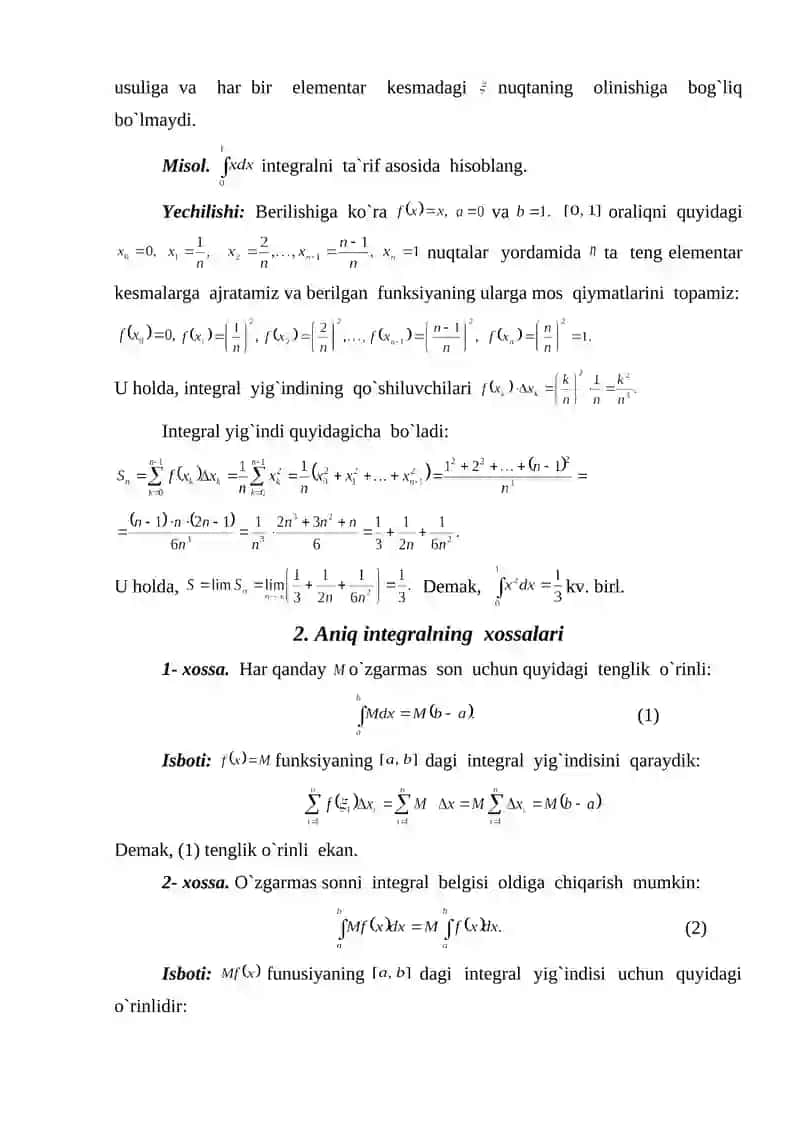 Aniq integral 3