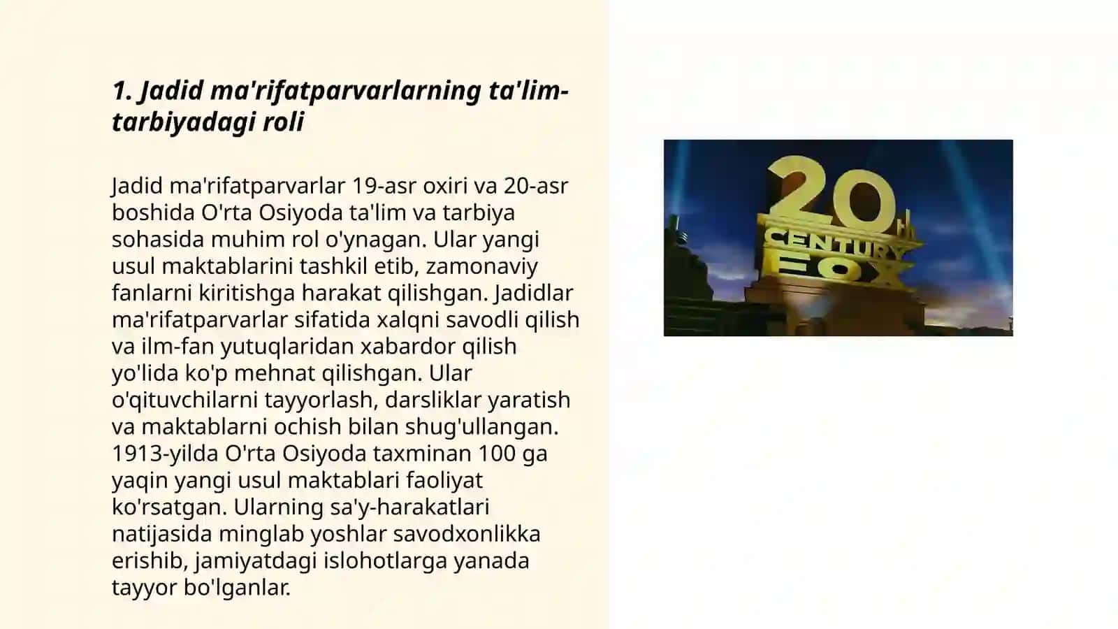 Jadid ma'rifatparvarlarining o‘lka ijtimoiy -ma‘naviy hayotda tutgan o‘rni 3