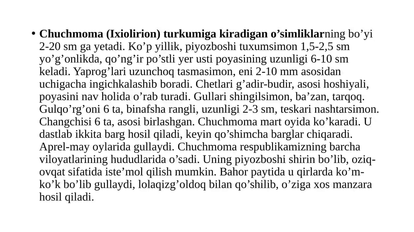 GULSAFSARDOSHLAR (IRIDACEAE) OILASI TURKUMI TURLARI NOMENKLATURASINI TAHLILI VA O’RGANISH QOIDALARI 3
