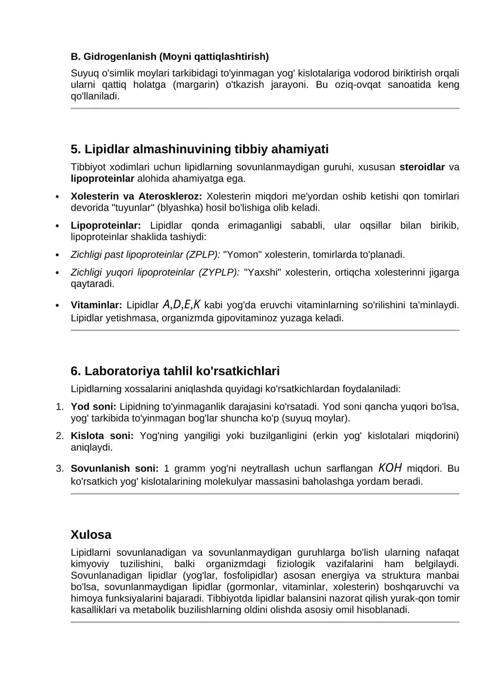 Sovunlanadigan va sovunlanmaydigan lipidlar, ularning tuzilishi va xossalari 3