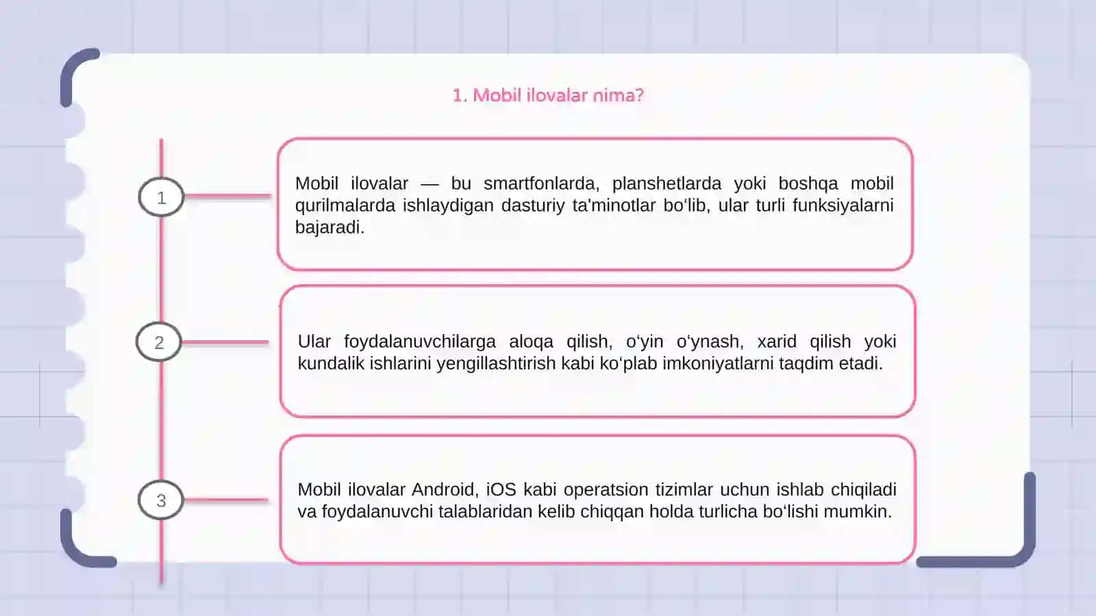 Mobil ilovalar va ularni yaratish asoslari 3