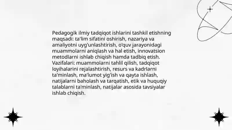 Pedagogik ilmiy tadqiqot ishlarini tashkil etishning maqsad va vazifalari 3