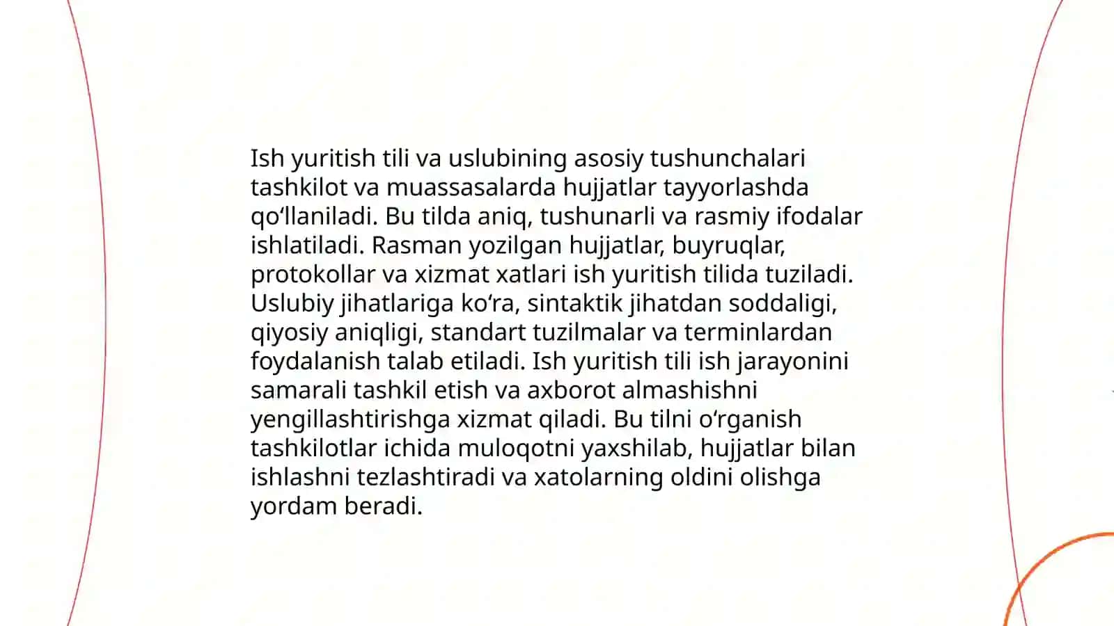 Ish yuritish tili va uslubi.Xizmat yozishmalari bilan ishlash texnologiyalari 3
