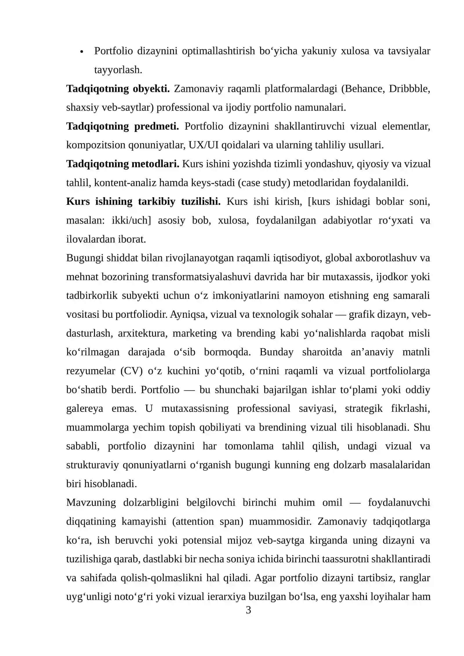 PORTFOLIO DIZAYNI: NAZARIY ASOSLAR 3