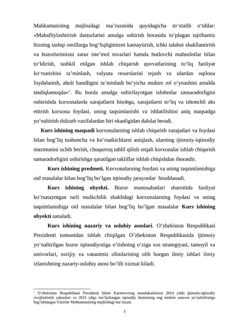 Korxona foydasi, uning taqsimlanishi va ishlatilishi 3