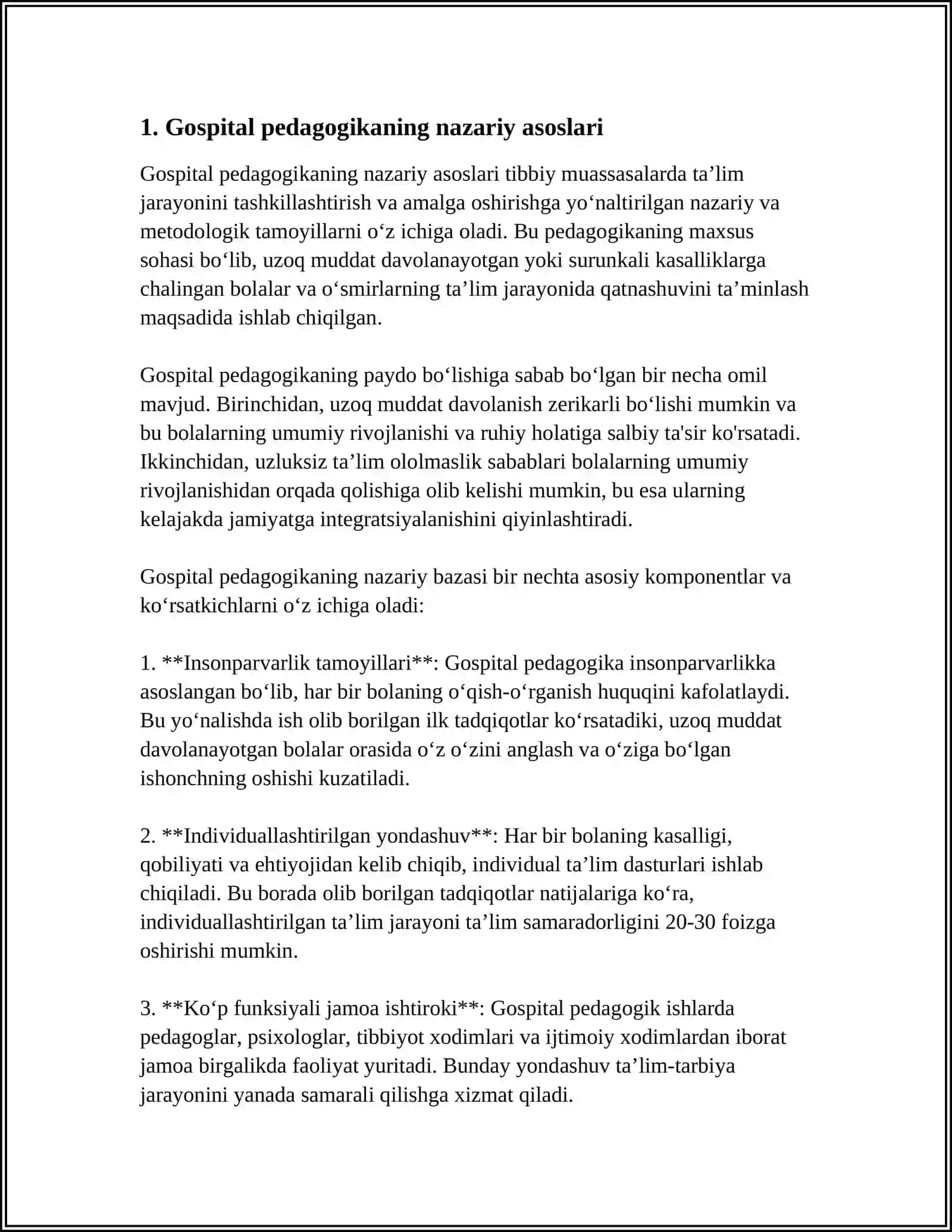 TURLI YO'NALISHDAGI ILMIY TADQIQOTLADRA GOSPITAL PEDAGOGIKA MUAMMOLARINI O'RGANISH 3