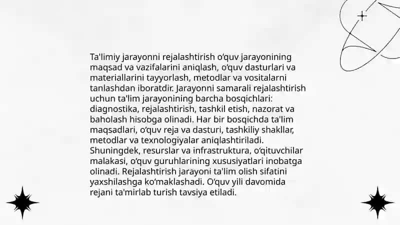 Ta'limiy va nazorat ishlarini tashkil etish 3
