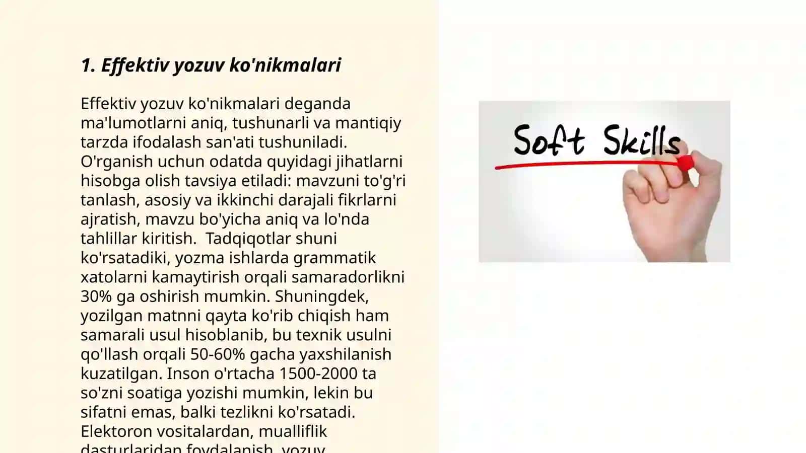 Effektiv yozuv ko'nikmalari 3