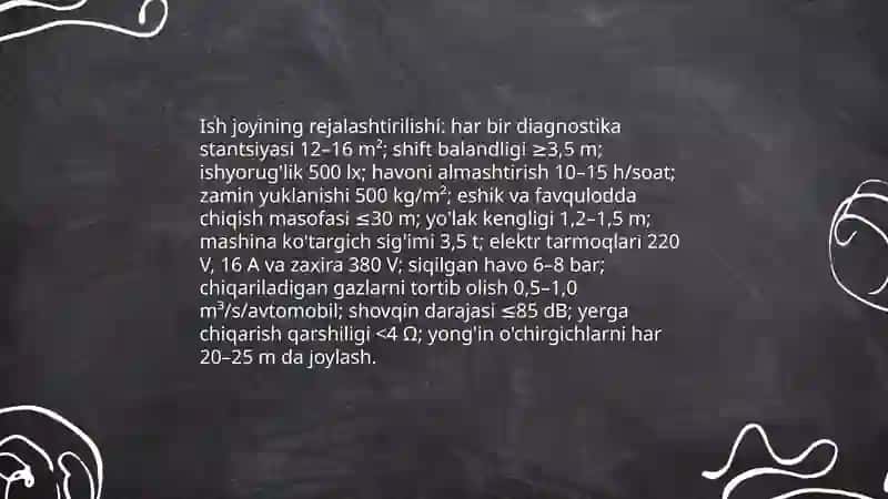 Dvigatelni diagnostikalash ish joyini o'rganish Mahmudov Xurshidbek 3