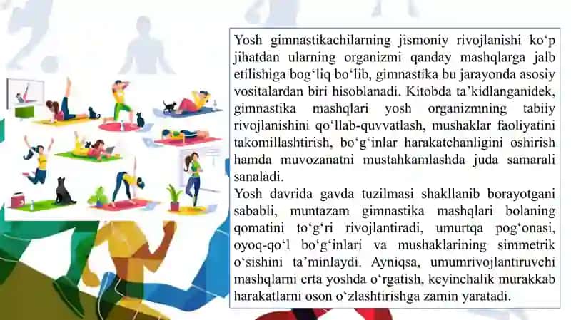Yosh gimnastikachilarni tayyorlash xususiyatlari 3
